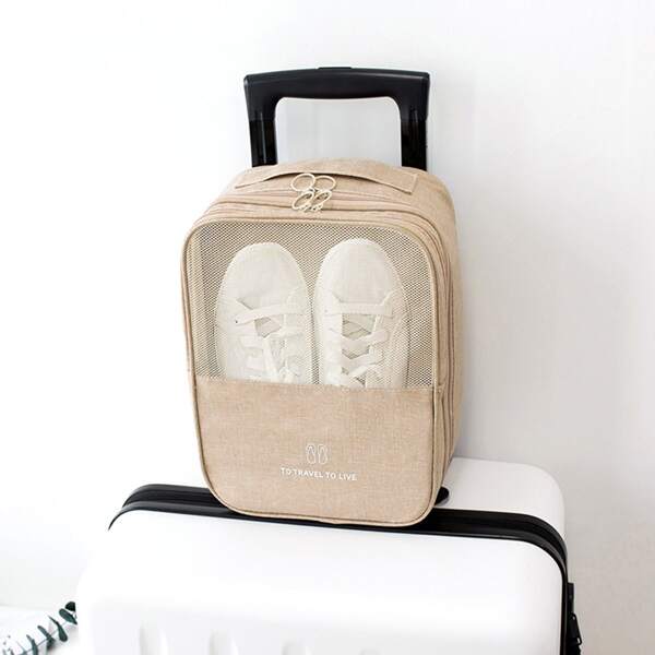 

1pack Contrast Mesh Travel Shoes Storage Bag, Multicolor
