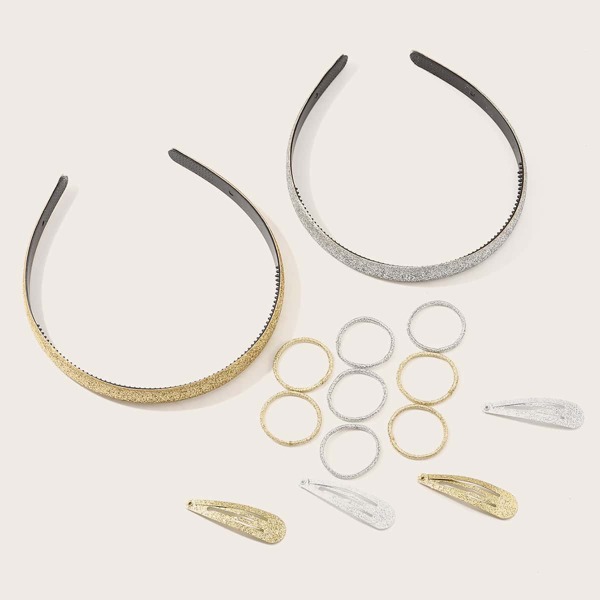 

14pcs Toddler Girls Hair Hoops & Hair Clips & Hair Ties, Multicolor
