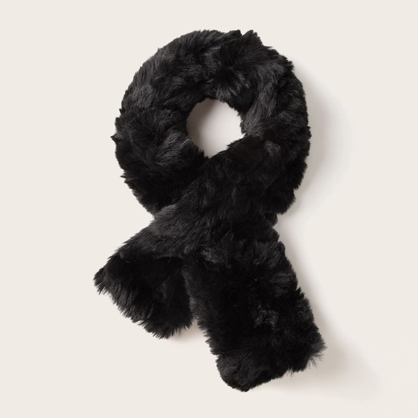 

Faux Fur Scarf, Black