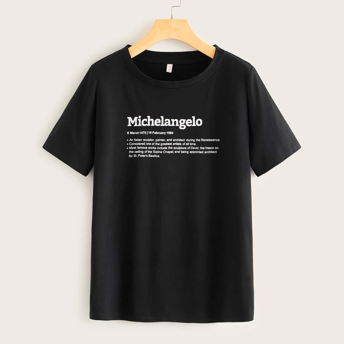 

Slogan Graphic Short Sleeve Tee, Black