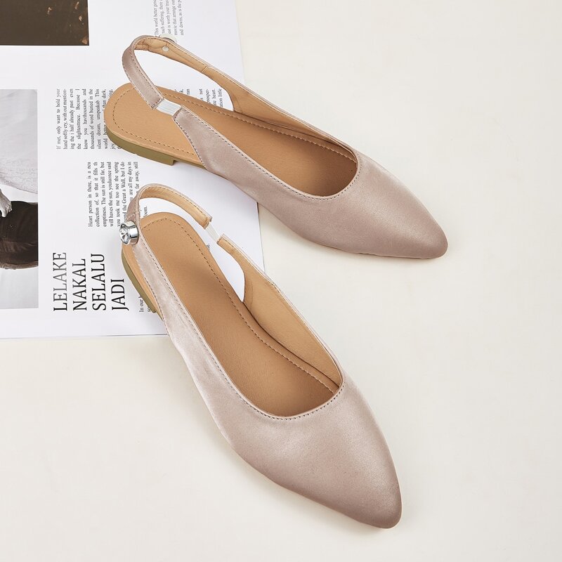 

Rhinestone Decor Point Toe Slingback Flats, Pink