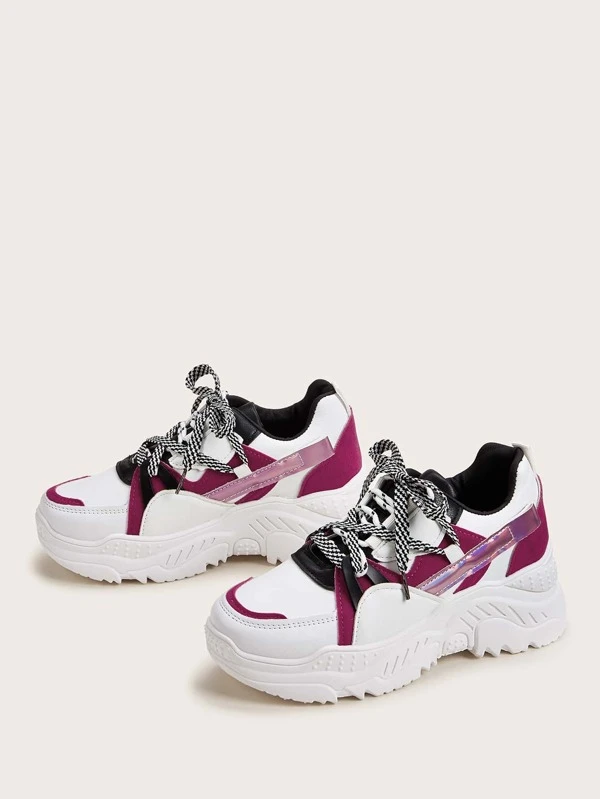 shein lace up chunky sneakers