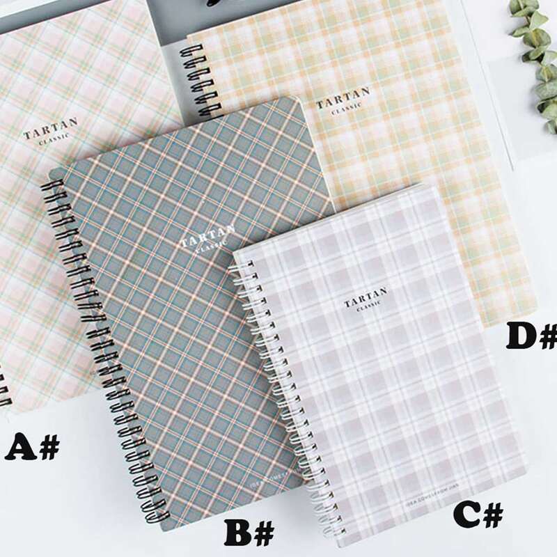 

1pack Tartan Pattern Cover Spiral Notebook, Multicolor