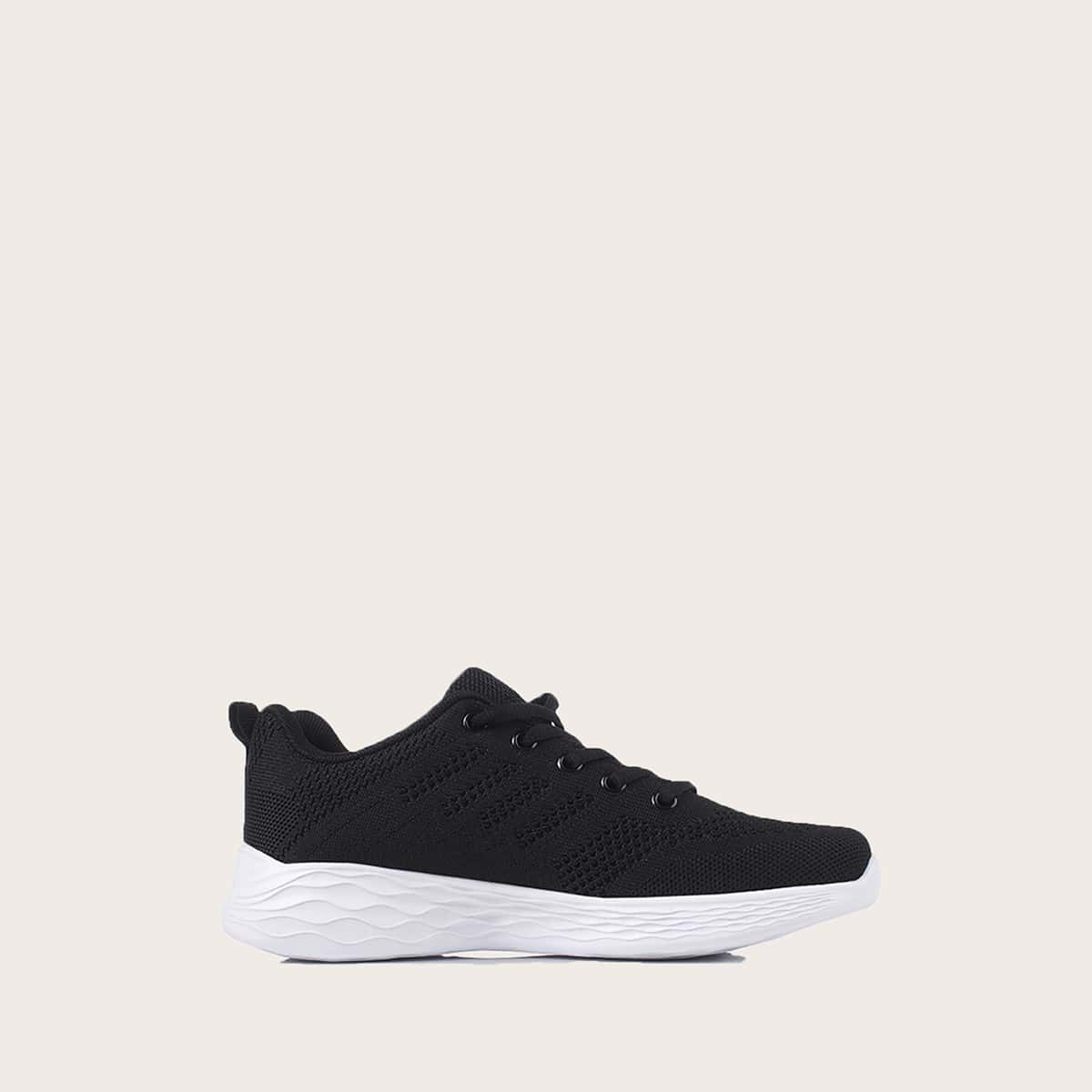 

Lace-up Front Wide Fit Sneakers, Black