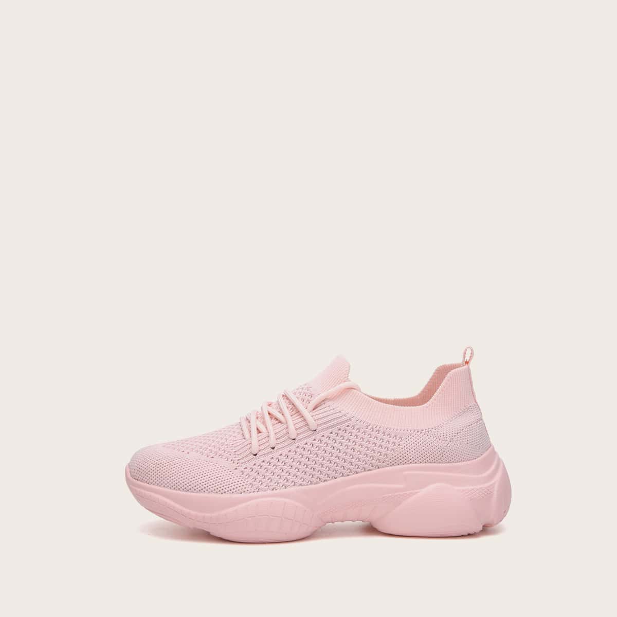 

Lace-up Front Chunky Sole Sneakers, Pink
