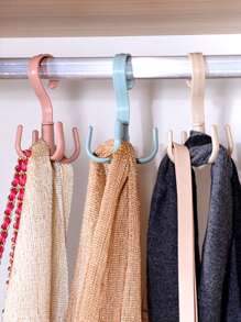 1pc Multifunctional Four-claw Belt Hook, White Plastic Scarf Hanger, Multifunction Shoes Rack For Home - Multicolor - View 2