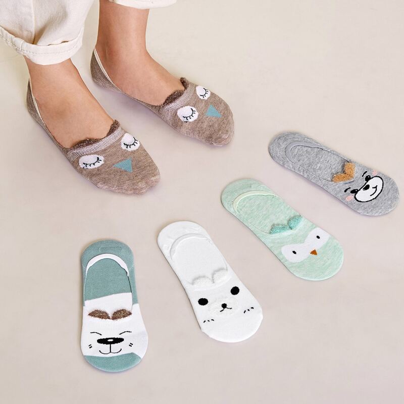 

5pairs Cartoon Graphic Socks, Multicolor