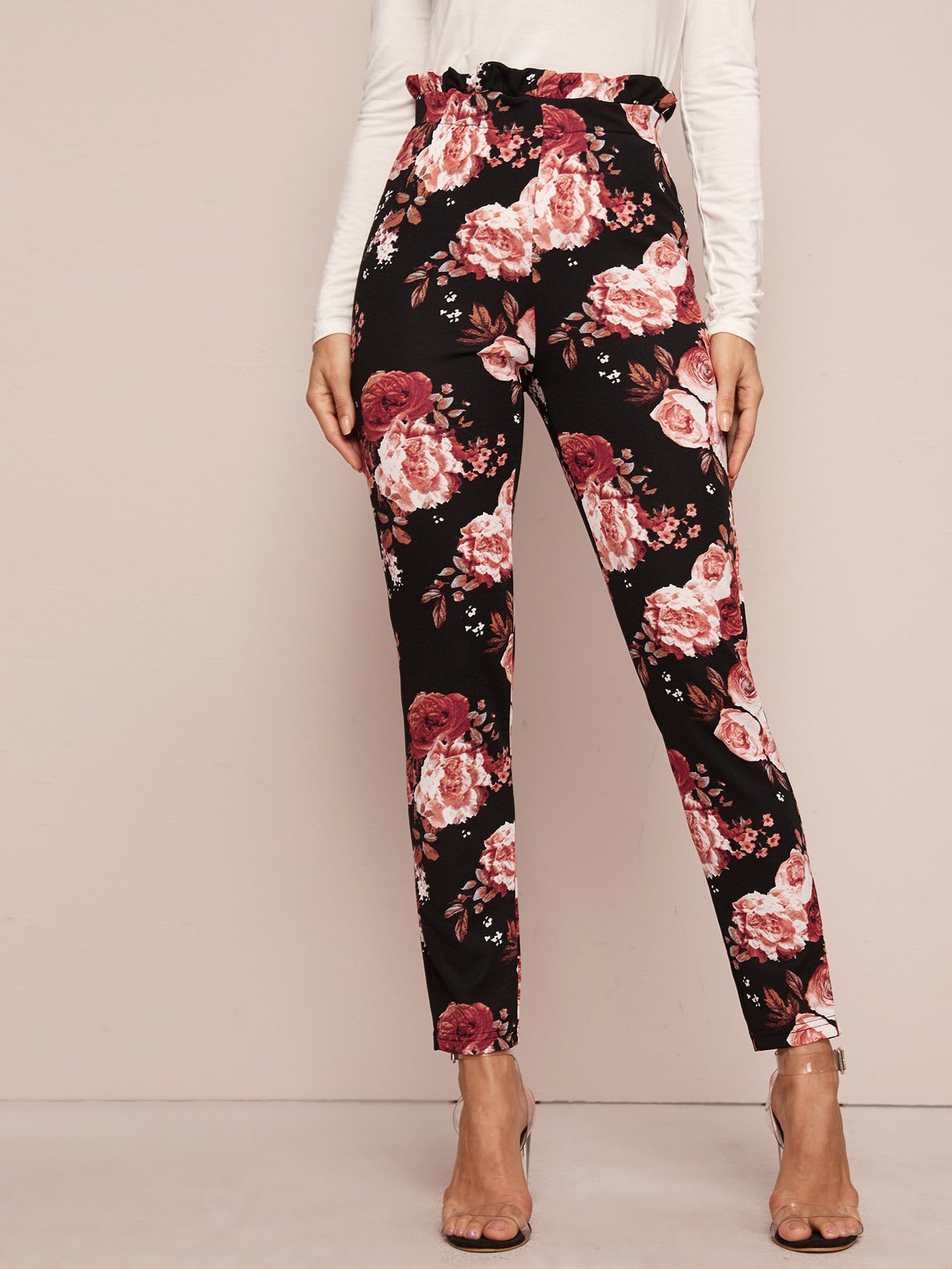 skinny paperbag pants