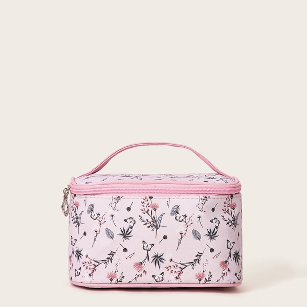 

Сумка для макияжа с цветочным узором, Розовые