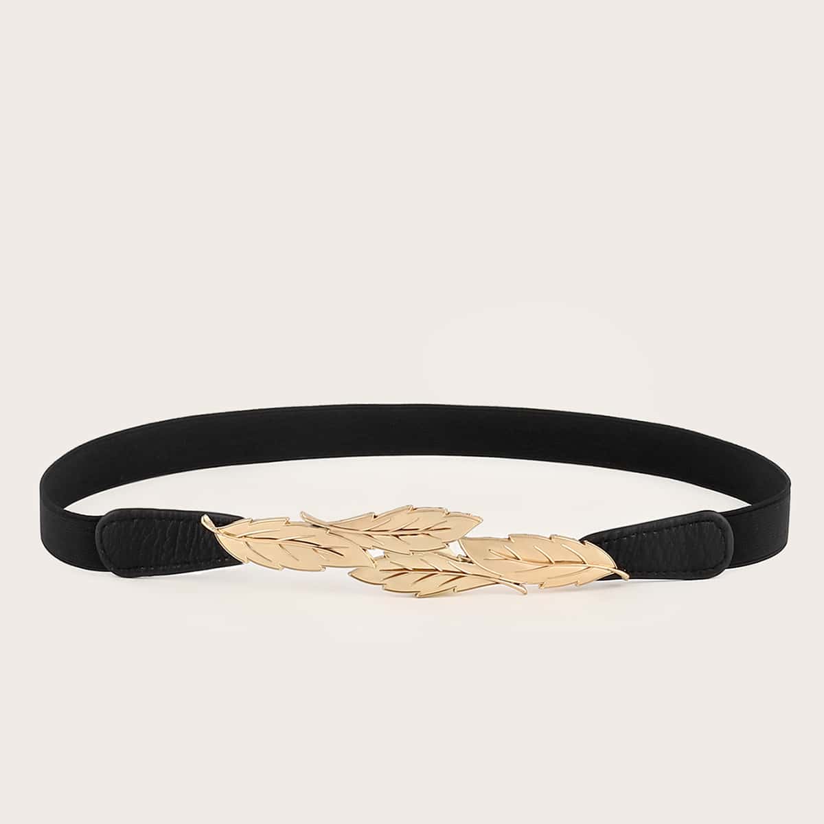 

Leaf Buckle Belt, Black
