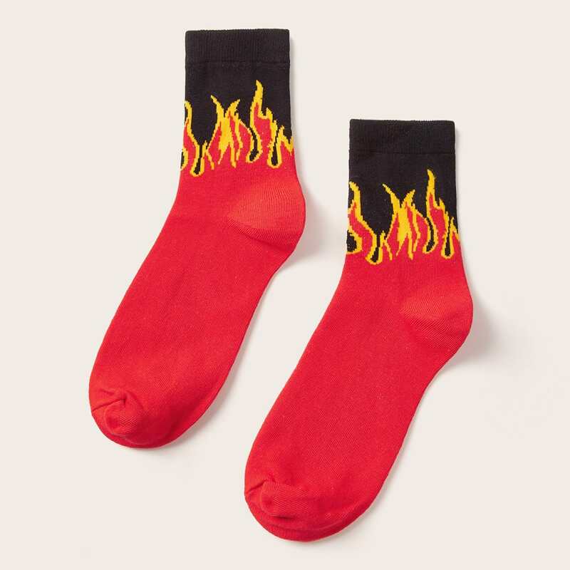

Guys Fire Pattern Socks, Multicolor