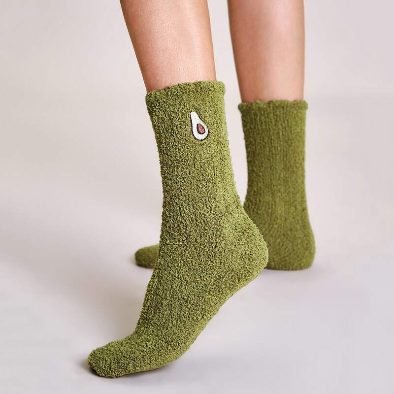 

1pair Fruit Pattern Socks, Green