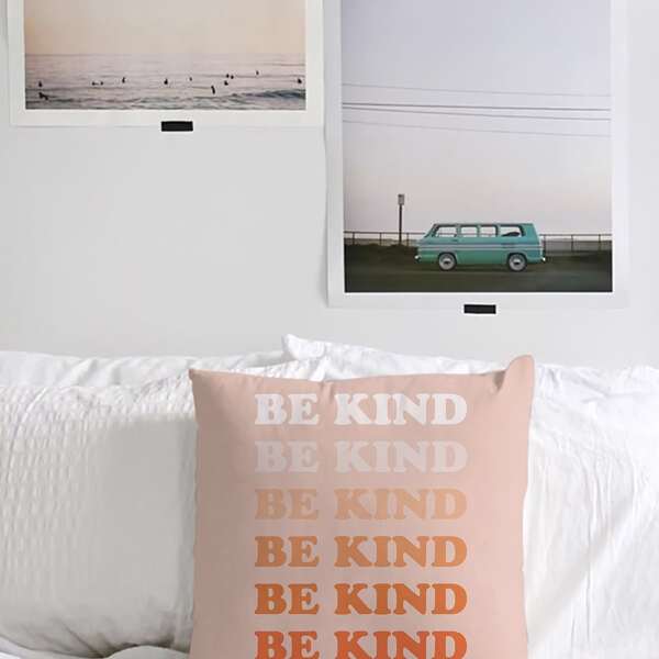 

Gradient Slogan Print Cushion Cover Without Filler, Multicolor