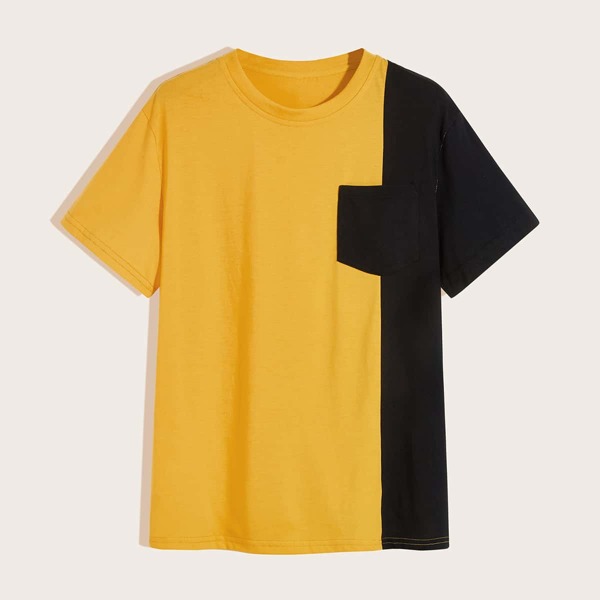

Men Two Tone Pocket Patched Tee, Multicolor