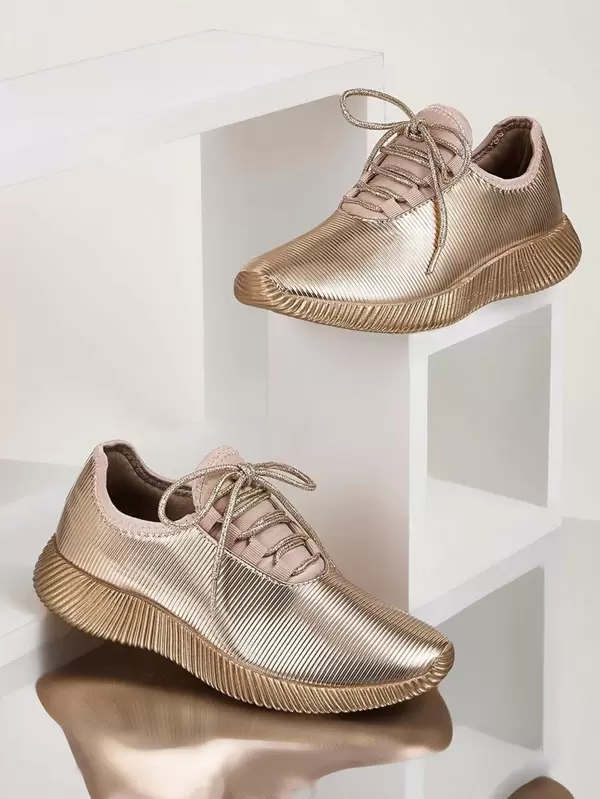 metallic lace up sneakers