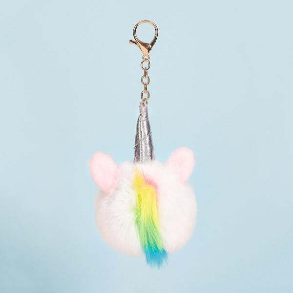 

Pom-pom Charm Bag Accessory, White