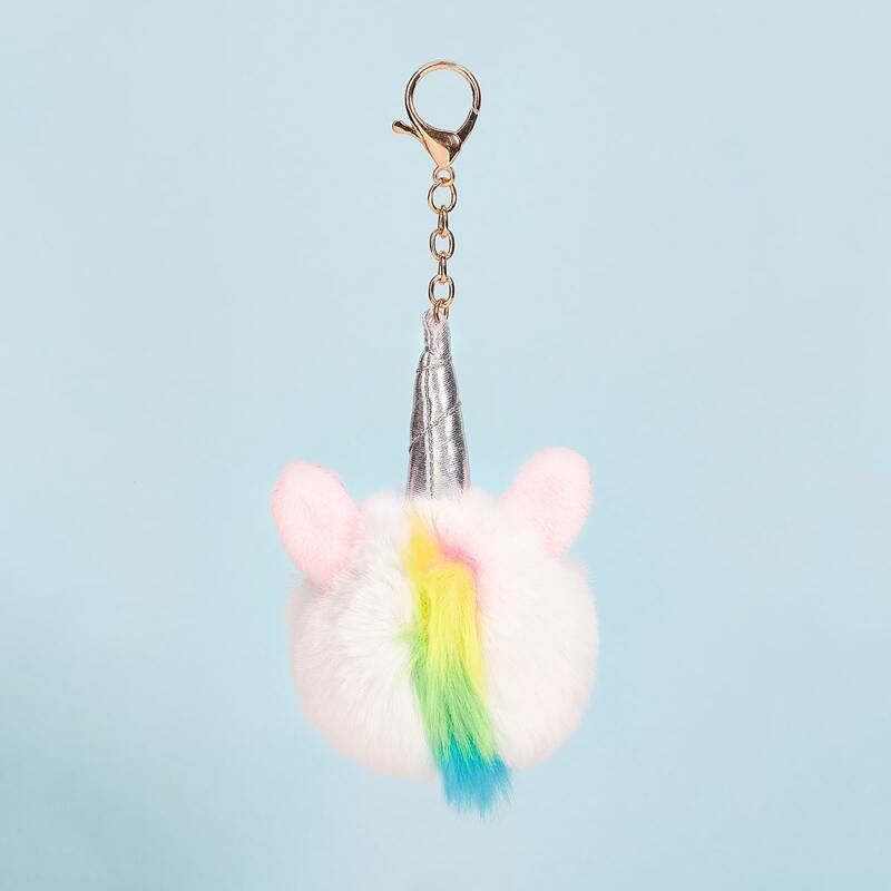 

Pom-pom Charm Bag Accessory, White