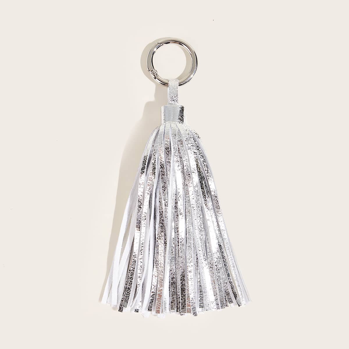 

Tassel Charm Bag Accessory, Silver