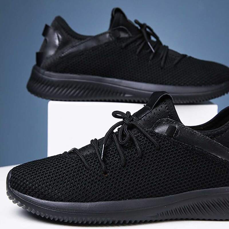 

Guys Lace-up Front Mesh Sneakers, Black