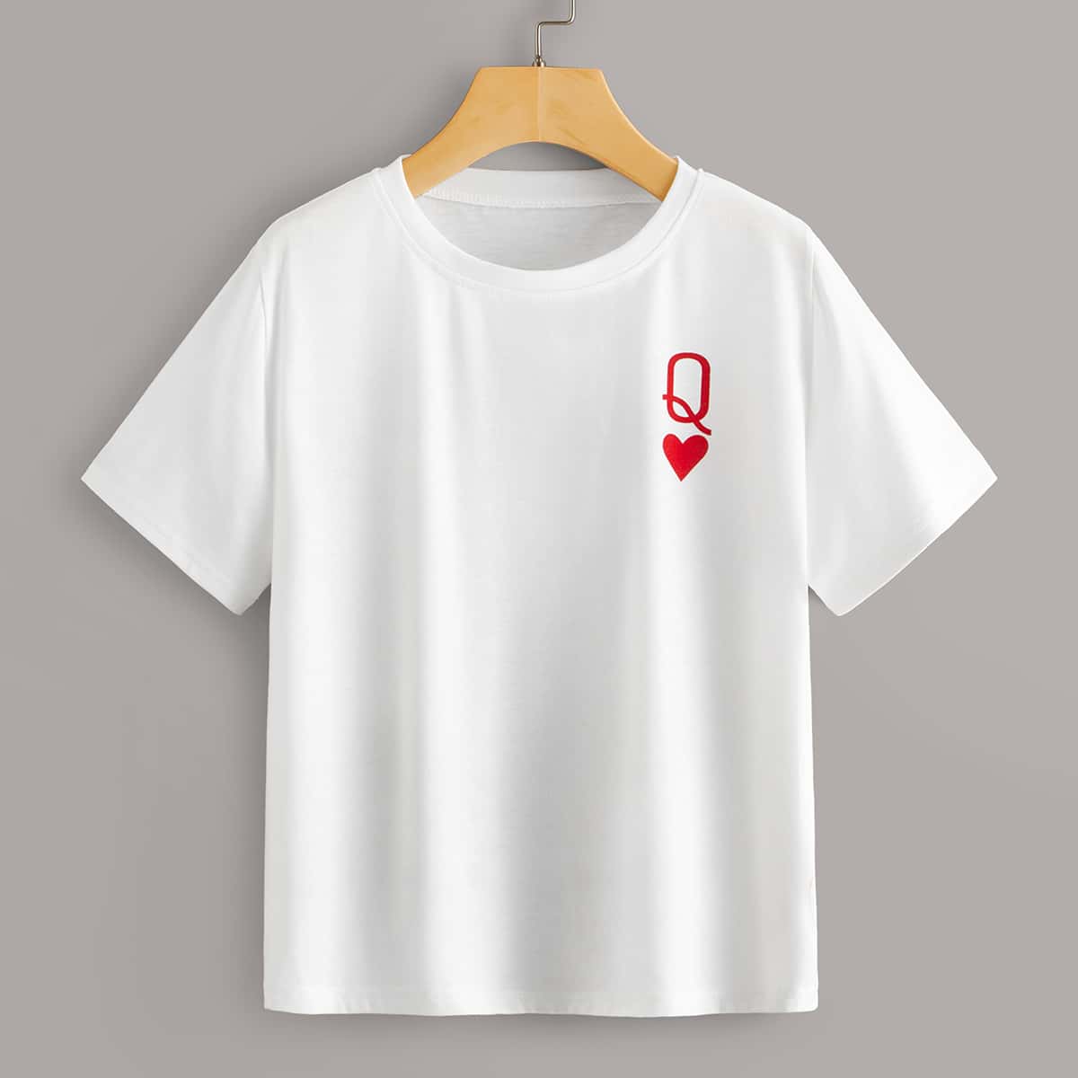 

Playing Card Print Short Sleeve Tee, White