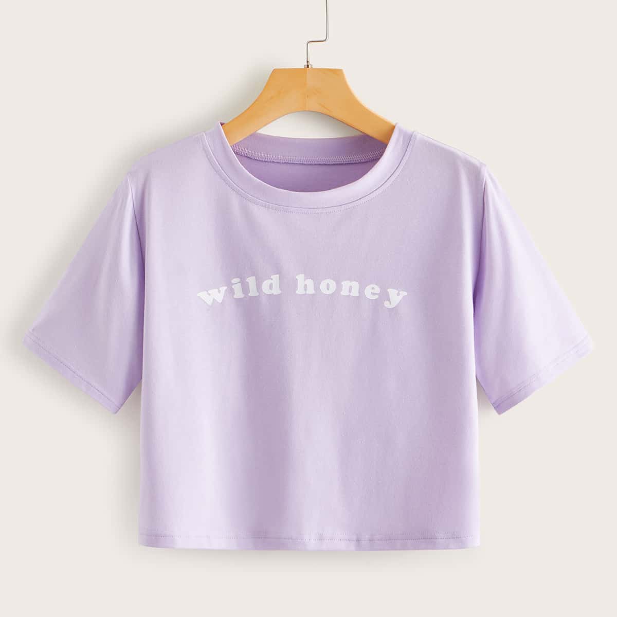 

Letter Graphic Short Sleeve Tee, Purple pastel