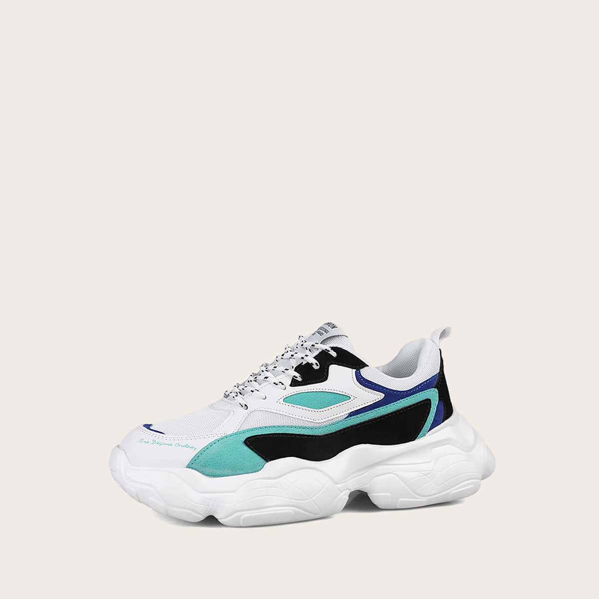 

Guys Color Block Lace-up Front Chunky Sneakers, Multicolor