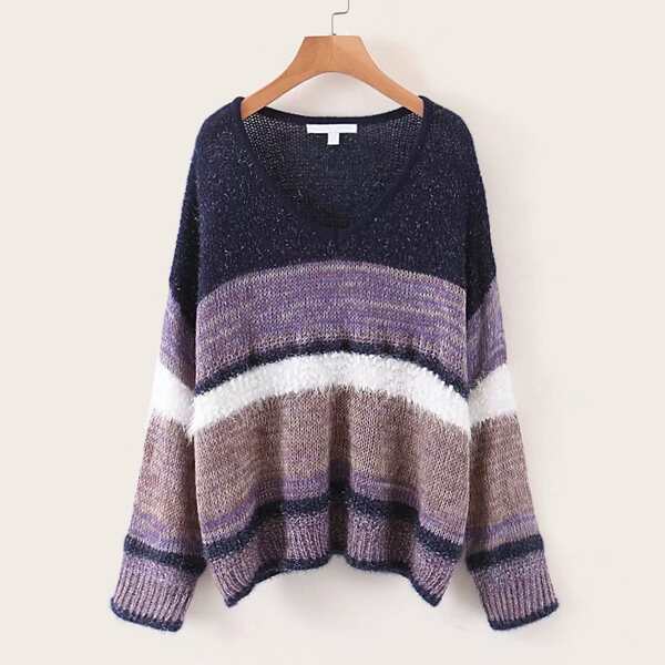 

Cut And Sew Oversized Jumper, Multicolor