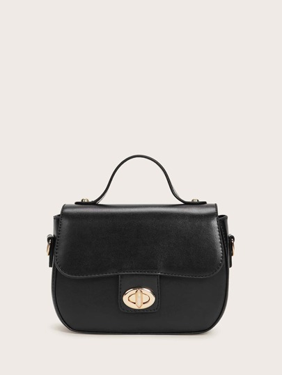 Twist Lock Flap Satchel Bag