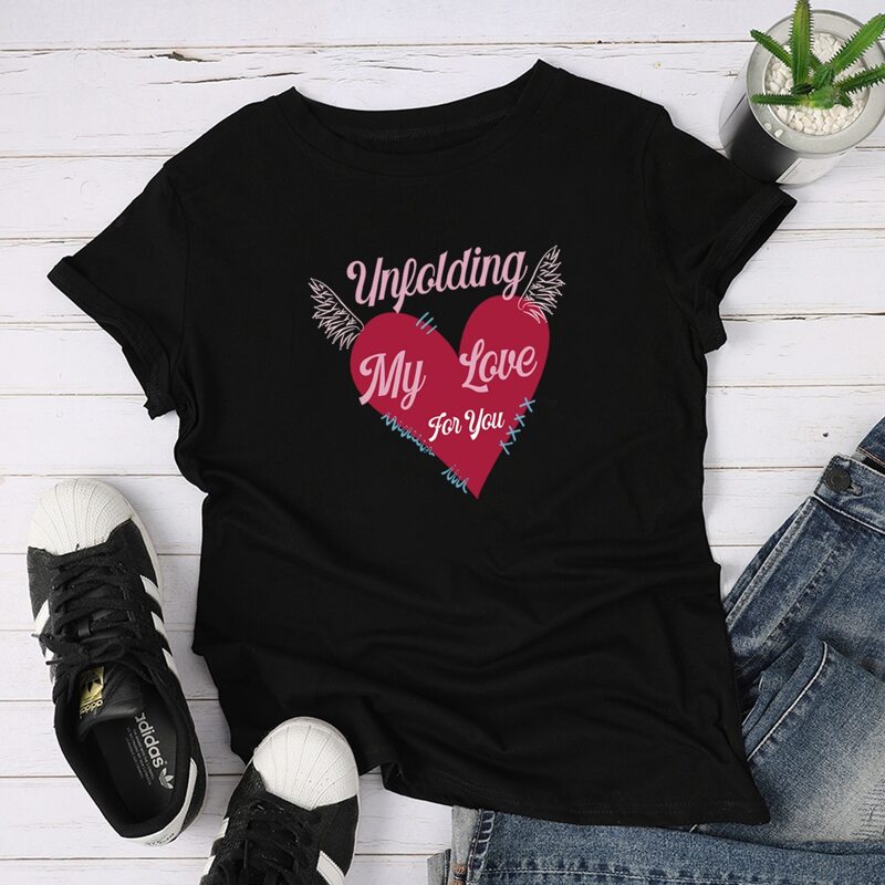 

Heart And Letter Graphic Tee, Black