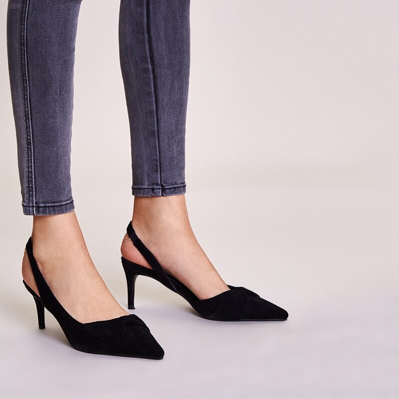 

Point Toe Slingback Stiletto Heels, Black