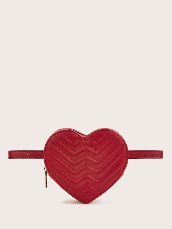 

Heart Shaped Chevron Fanny Pack, Red