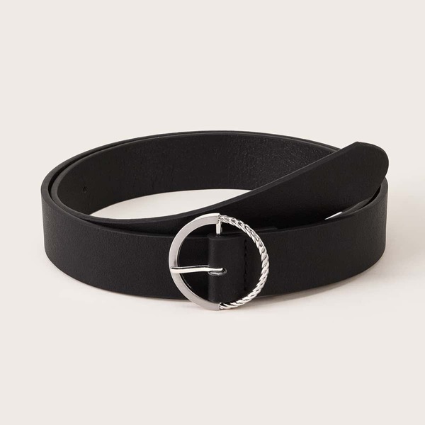 

Half Twist O-ring Brushed Buckle Belt, Black