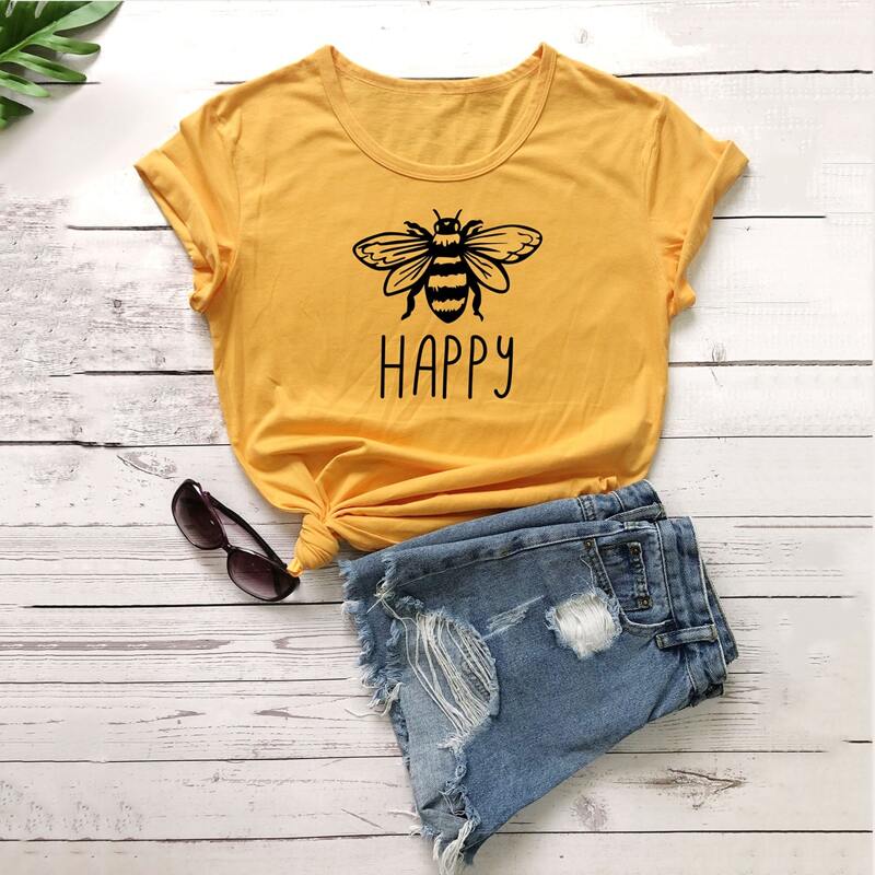 

Bee & Letter Graphic Short Sleeve Tee, Mustard yellow