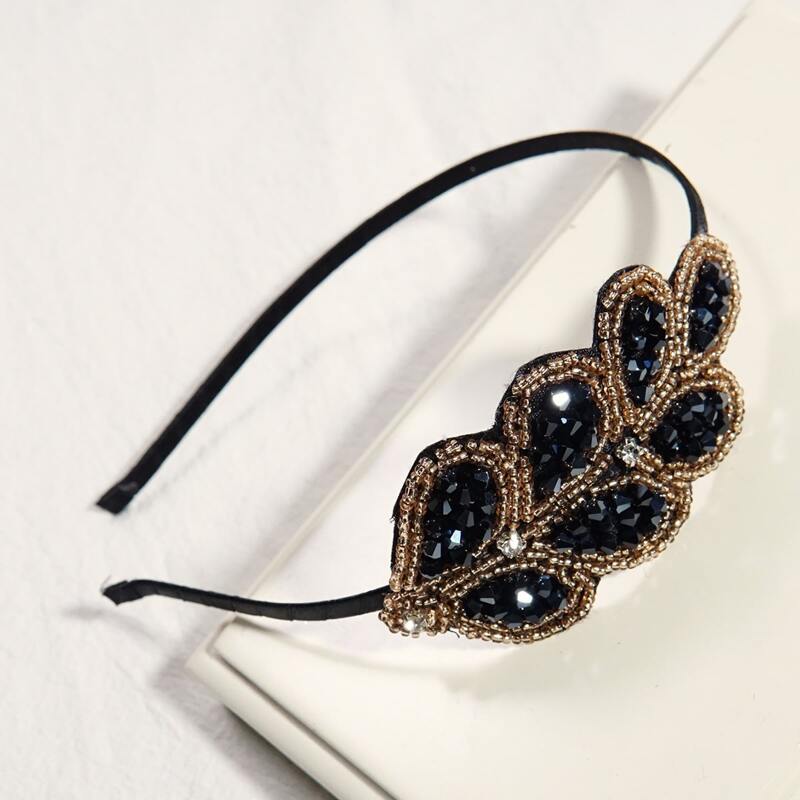 

Beaded Hair Hoop, Black