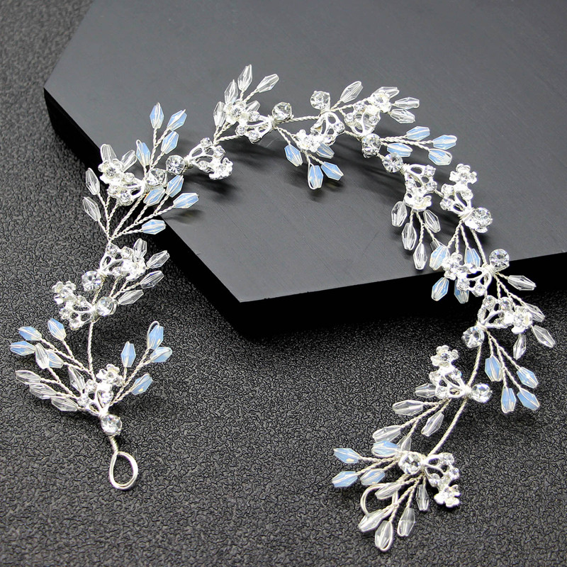 

Rhinestone Engraved Bead Decor Hair Accessory, White
