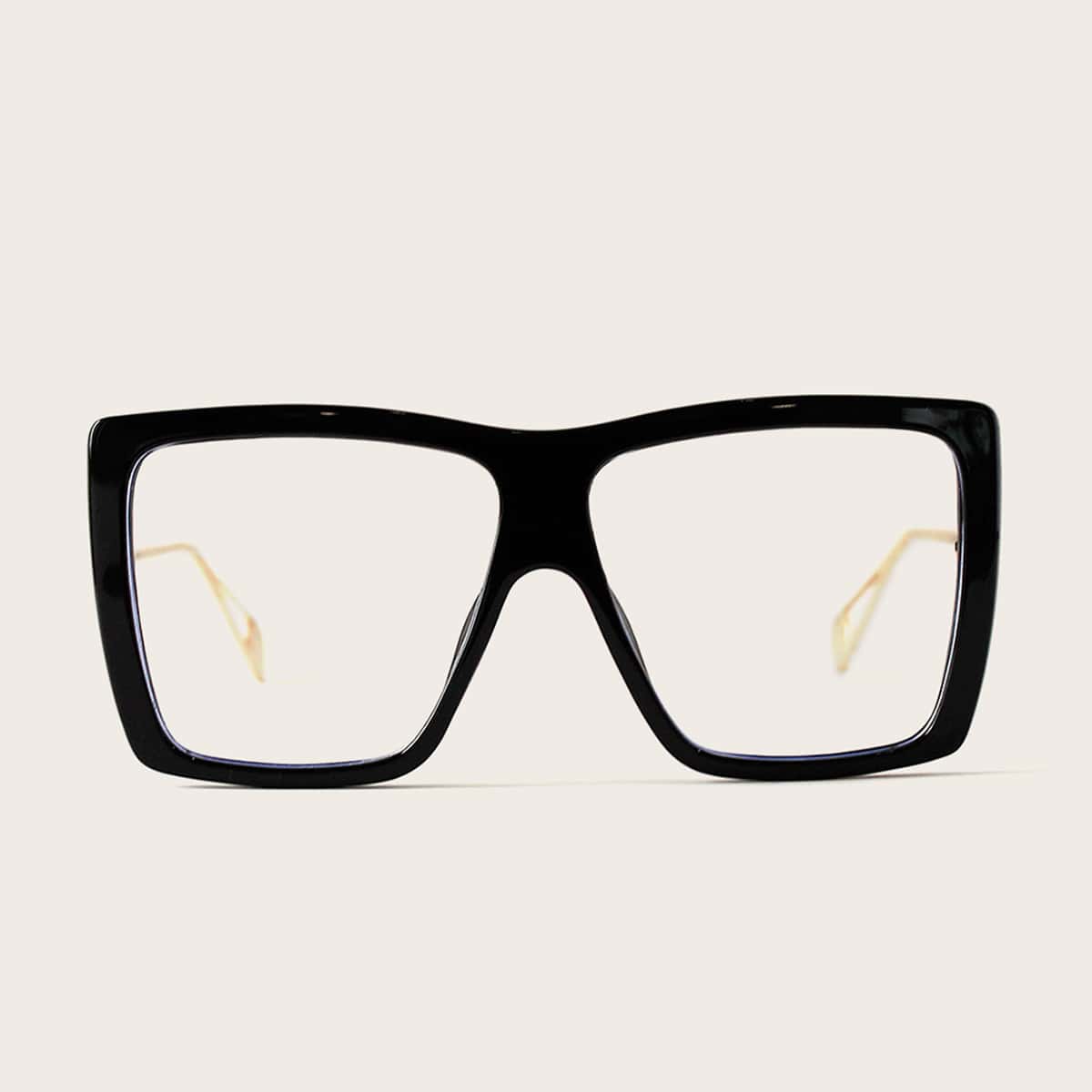 

Square Acrylic Frame Glasses With Case, Black
