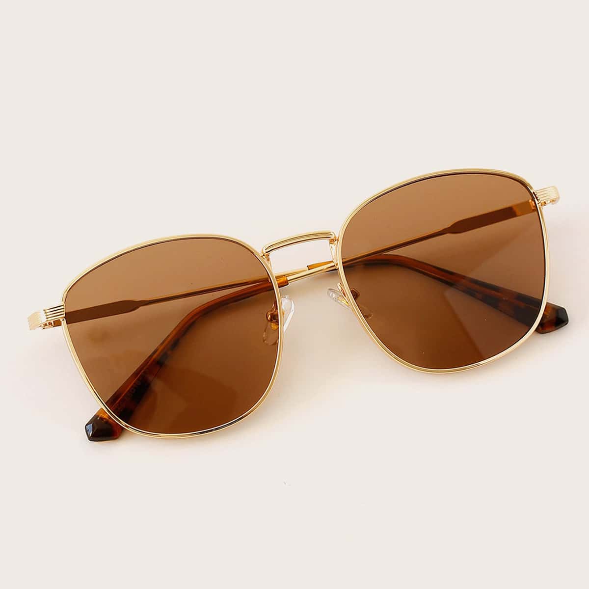 

Metal Frame Sunglasses With Case, Brown