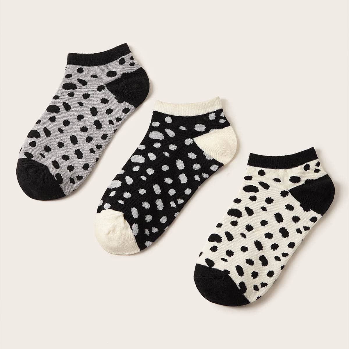 

3pairs Colorblock Ankle Socks, Multicolor