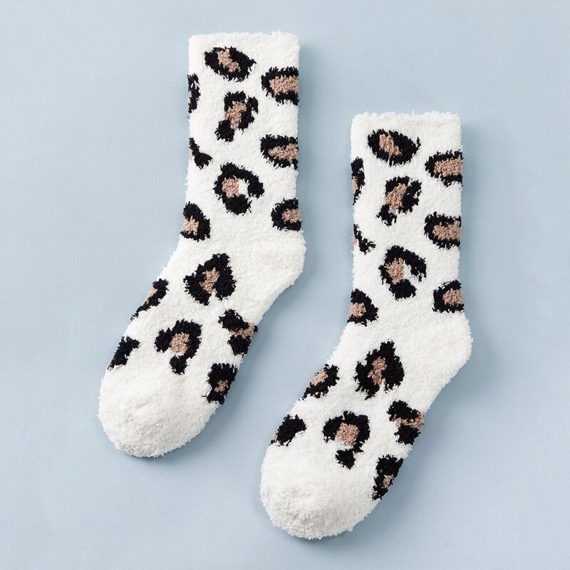 

1pair Leopard Pattern Socks, Multicolor
