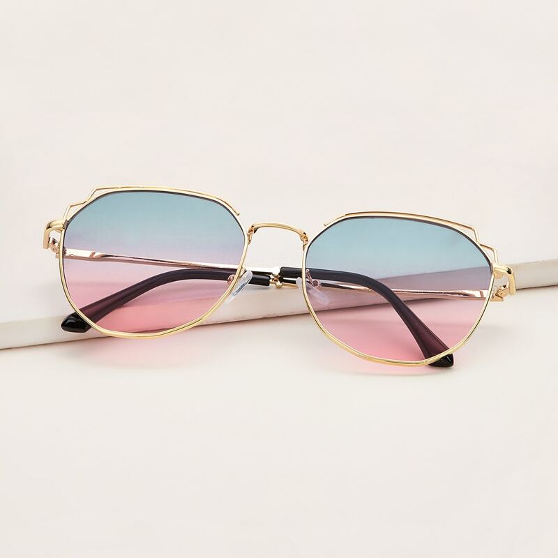 

Metal Frame Tinted Lens Sunglasses With Case, Multicolor