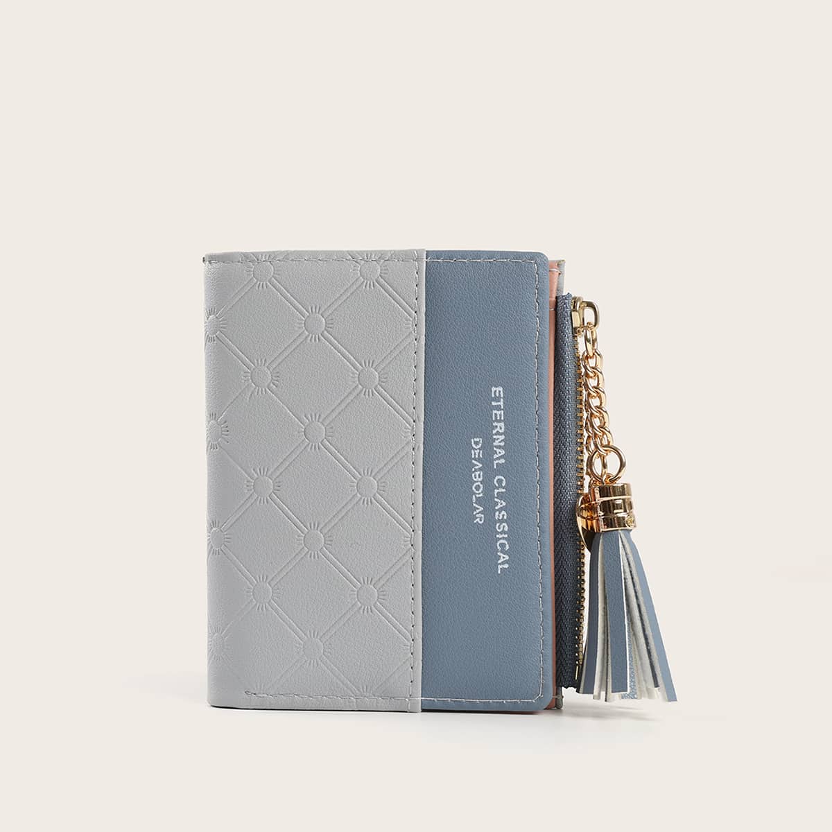 

Two Tone Tassel Decor Purse, Multicolor