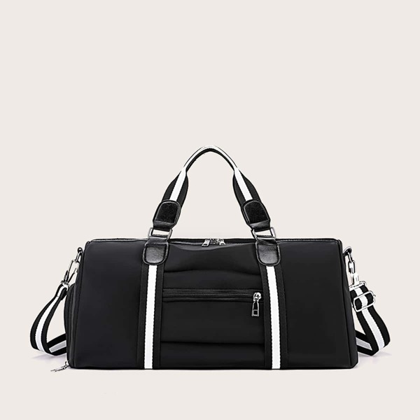 

Men Striped Detail Travel Bag, White
