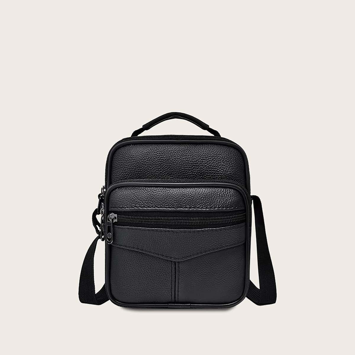 

Guys Zip Front Crossbody Bag, Black