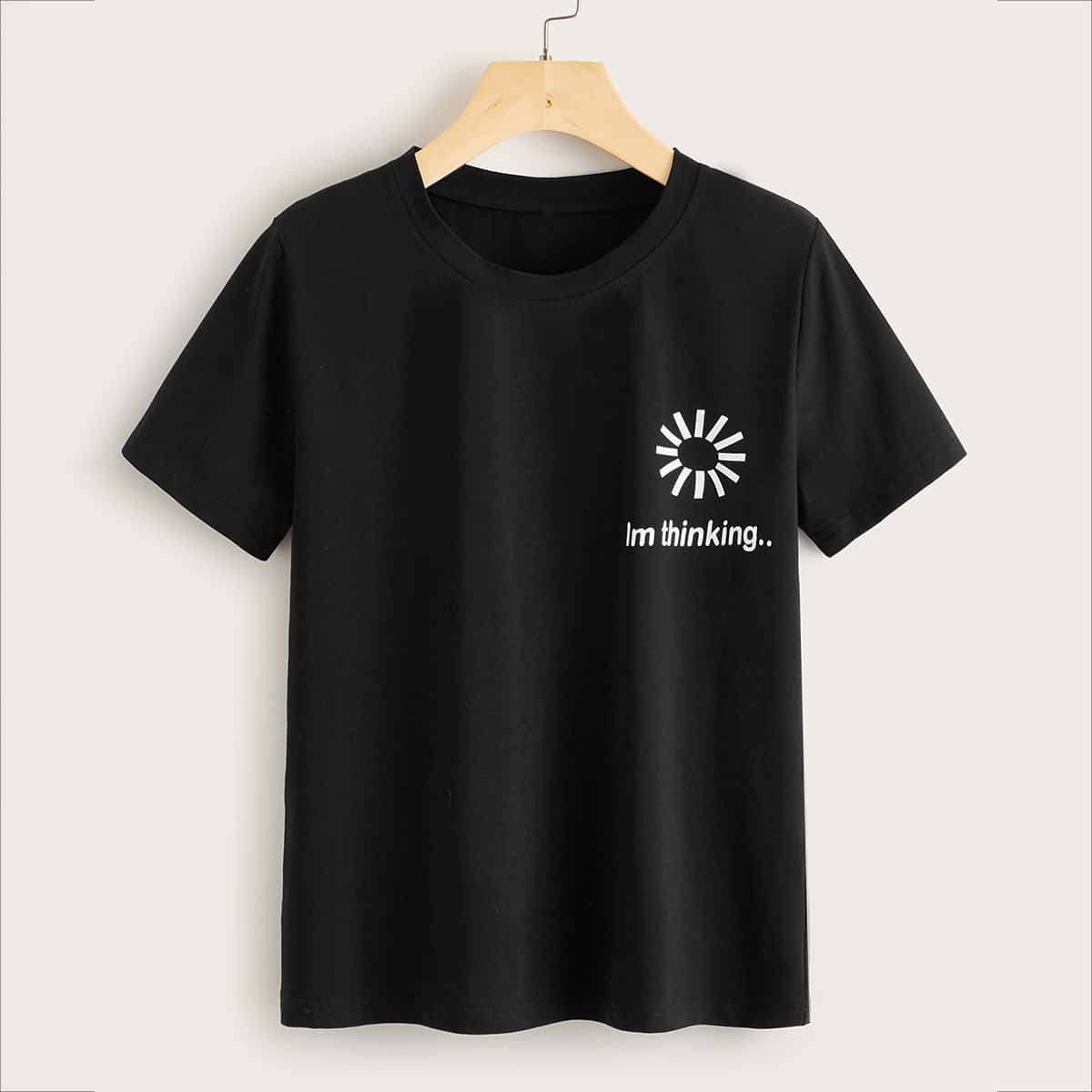 

Slogan Graphic Short Sleeve Tee, Black