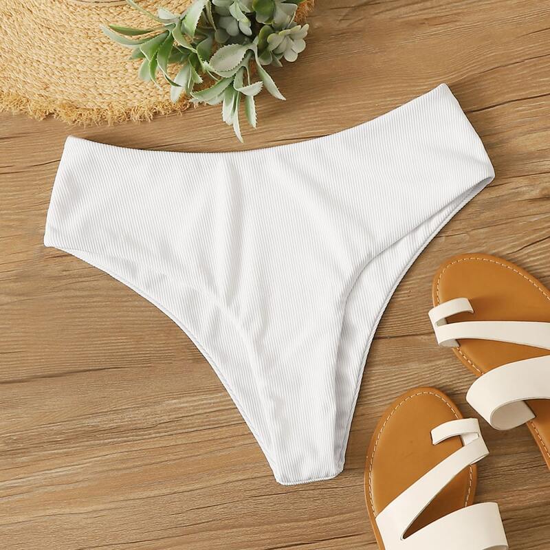 

Rib High Cut Bikini Panty, White