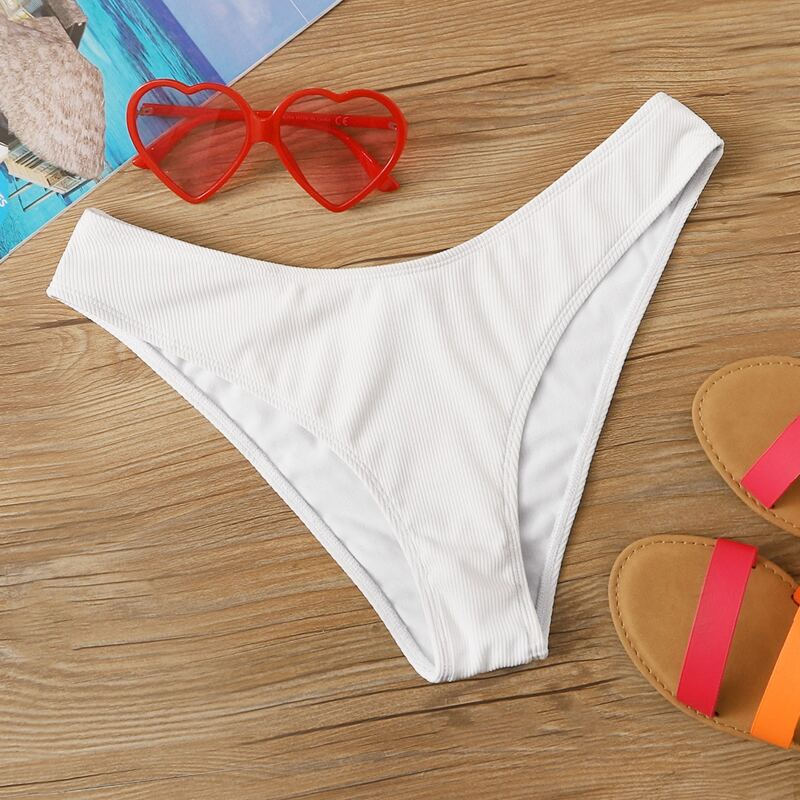 

Rib High Cut Bikini Panty, White