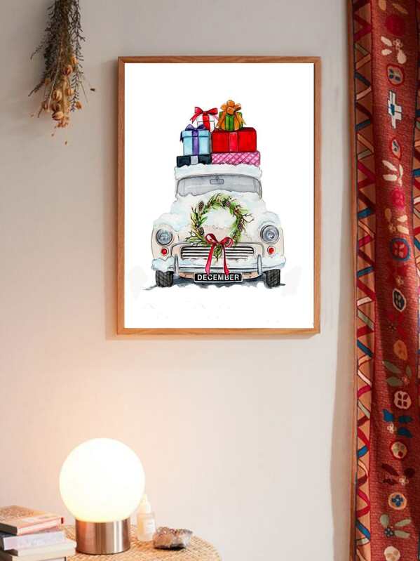 

Christmas Gift Car Wall Print Without Frame