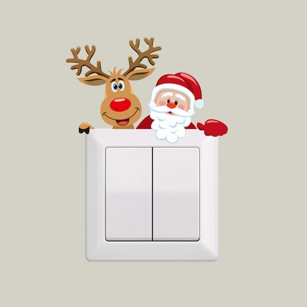 

Christmas Santa Claus & Elk Print Switch Sticker