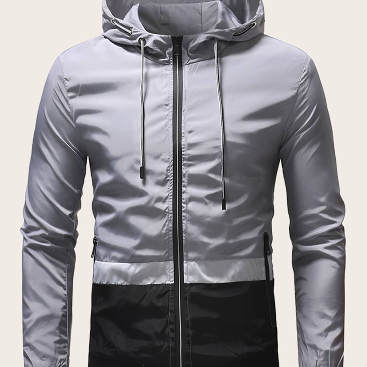 

Guys Cut And Sew Drawstring Windbreaker Jacket, Multicolor