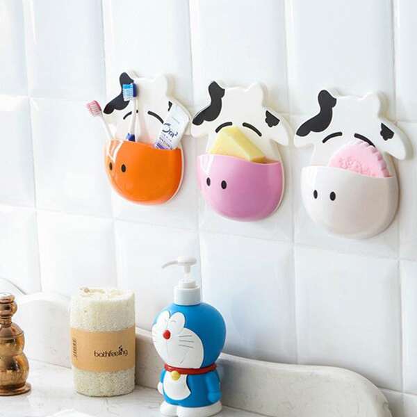 

1pc Random Suction Cup Toothbrush Holder, Multicolor